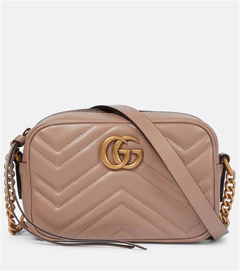 Gucci Marmont Nude Leather Crossbody 